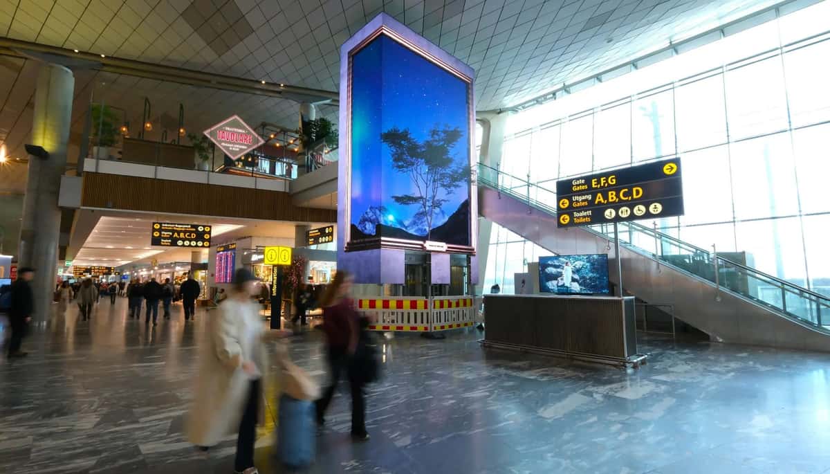 The Tower 3D Billboard at Oslo Airport