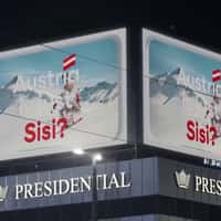 Austria Snow Splashes as Woman Skis