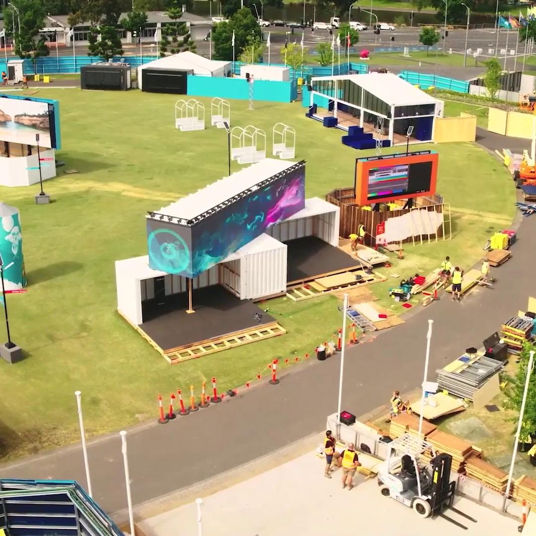 KIA Logo Emerges on Flowing Water