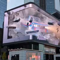 BMW Car Transformation in Light Trail Tunnel