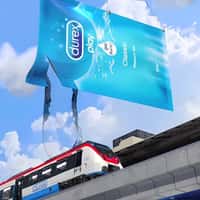 Durex Packet Gel Applied on Train From Parachute