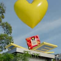 EDEKA Heart Balloon Coming Out of Rooftop