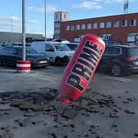 Kaufland Sports Drink Crashes at Parking Lot