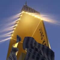 Spotify Building Reveals Golden Concert Stage
