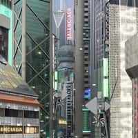 Balenciaga Futuristic Signage Floating Through City