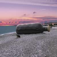 Mercedes-AMG Giant Treasure Bottle on the Beach