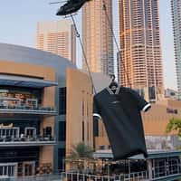 Amaya Dubai Helicopters Hangs Jersey at Dubai Mall