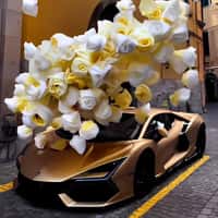 Roses Explosion over Lamborghini Revuelto