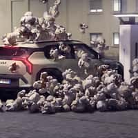 Kia Popcorn Drops Above Charging SUV