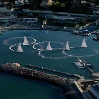Ville de Marseille Sailboats Forming Olympic Logo