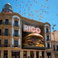 RICO BURGUER Building Facade Reveals Smoking Burger
