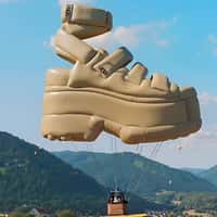 UGG Sandal Hot Air Balloon Over Flower Garden