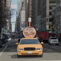 Kérastase Oil Bottle Rides Above Taxi