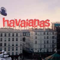 Havaianas Sandal Sliding on Ski Slope