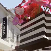 Sephora Bags Filled With Flowers on Zipline