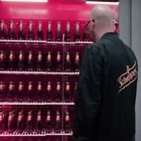 Schweppes Soft Drinks Fridge on Elevator
