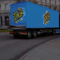 Takis Drones Accompany Container Truck