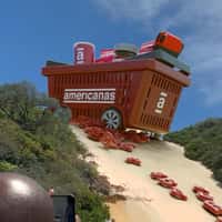 Americanas Grocery Basket Stuck on Sand Dunes