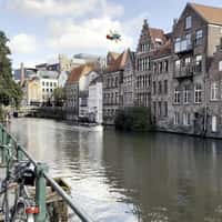 HEMA Toy Airplane Flies Over Canal