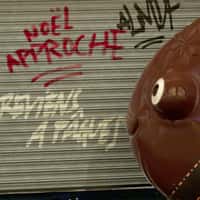 À La Mère de Famille Chocolates Swirling in the Air