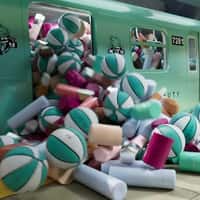 Fenty Beauty Train Loaded with Cosmetics and Balls