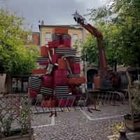 Sephora Gift Boxes Christmas Tree Built by Excavator