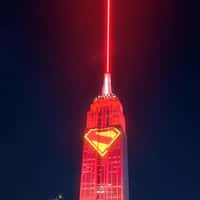 Superman Logo Appears on Empire State Building