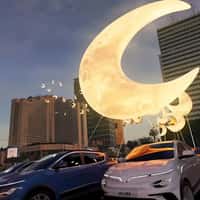 VinFast Cars with Glowing Balloons in Indonesia