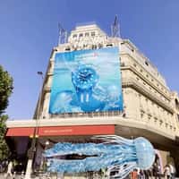 Galeries Lafayette Jelly Fish Swims Above Street