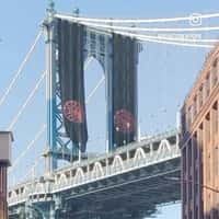 Game of Thrones Banner Hangs on Manhattan Bridge