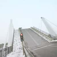LEGO Monster Truck Soars Off the Bridge