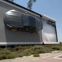 Mercedes-Benz Sports Car Cruising on Billboard