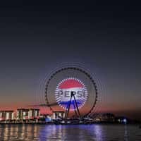 Pepsi Logo Display at Ferris Wheel Light Show
