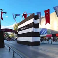 Sephora Paper Bag Sliding in Istanbul Street