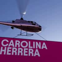 Carolina Herrera Helicopter Carrying Event Banner