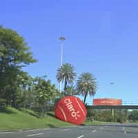 Claro Red Tennis Ball Stuck on Footbridge