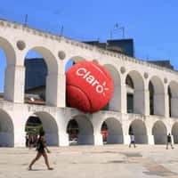 Claro Red Tennis Ball Trapped at Arcos da Lapa