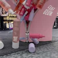 Clay and Glow Case Unzips Beauty Products on Street