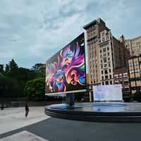 MSI PC Monitors on Rotating Platform in New York