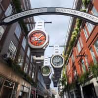 G-SHOCK Watches Hang Above a Shopping Street