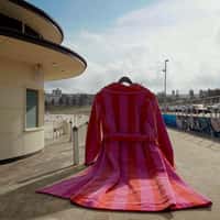 Hommey Robe on Hanger Walks the Street