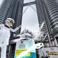Kiehl's Serum Bottle Appears at Petronas Towers