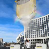 Kärcher Car Lifted by Pressure Cleaner