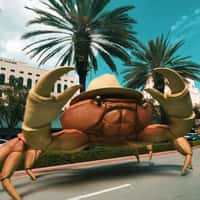 La Pata Gorda Crab Spotted Wearing a Hat