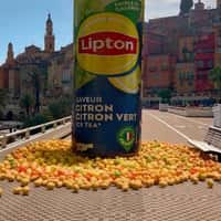 Lipton Canned Drink Wrapped with Lemons