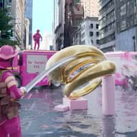 Hey Harper Fireman Shoots Water on Ring