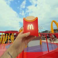 McDonald's Fries Box Filled with Falling Fries