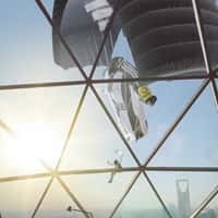 NUFC Arabia Jersey Paragliding Above Riyadh Skyline
