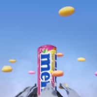 Mentos Candy Flying Saucers Above Building