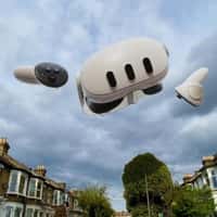 Meta Quest VR Headset Hovers Over Street
